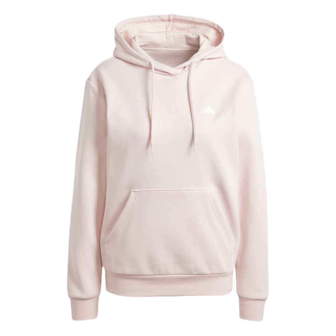 adidas Women's Essentials Small Logo Feel Cozy Hoodie in a relaxed fit, perfect for comfort and style.