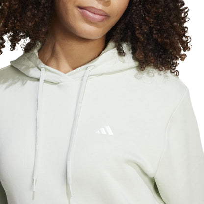 adidas Women's Essentials Small Logo Feel Cozy Hoodie in a relaxed fit, perfect for comfort and style.