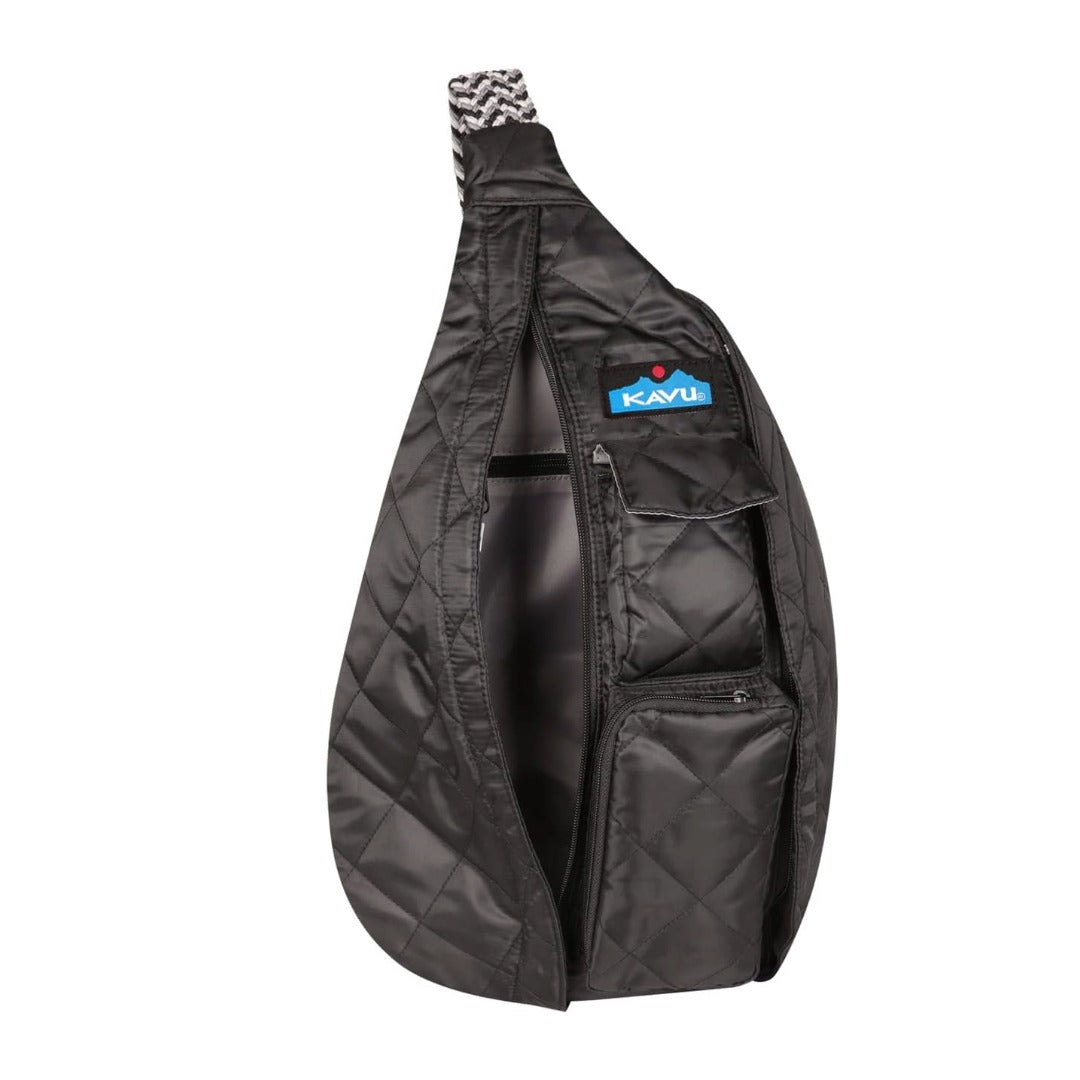 KAVU Original Rope Puff Diamond Quilted Mini Sling Pack - Black