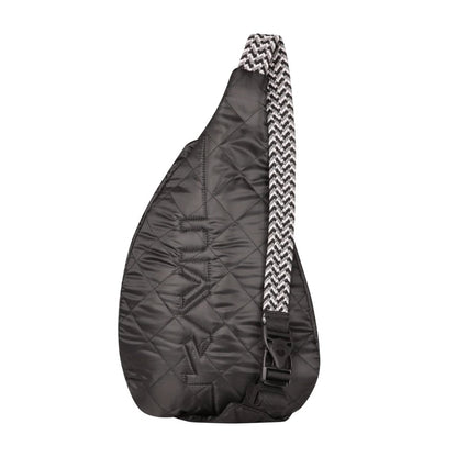 KAVU Original Rope Puff Diamond Quilted Mini Sling Pack - Black
