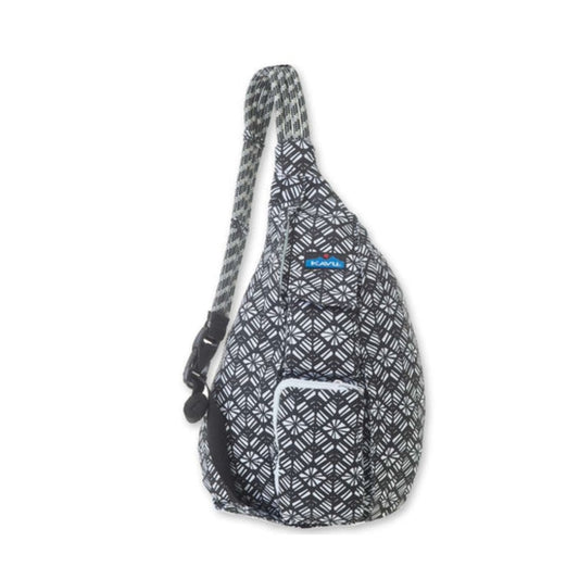 Compact sling bag featuring a rope shoulder strap, multiple zippered compartments, adjustable fit, and a lightweight design for everyday carry and outdoor adventures