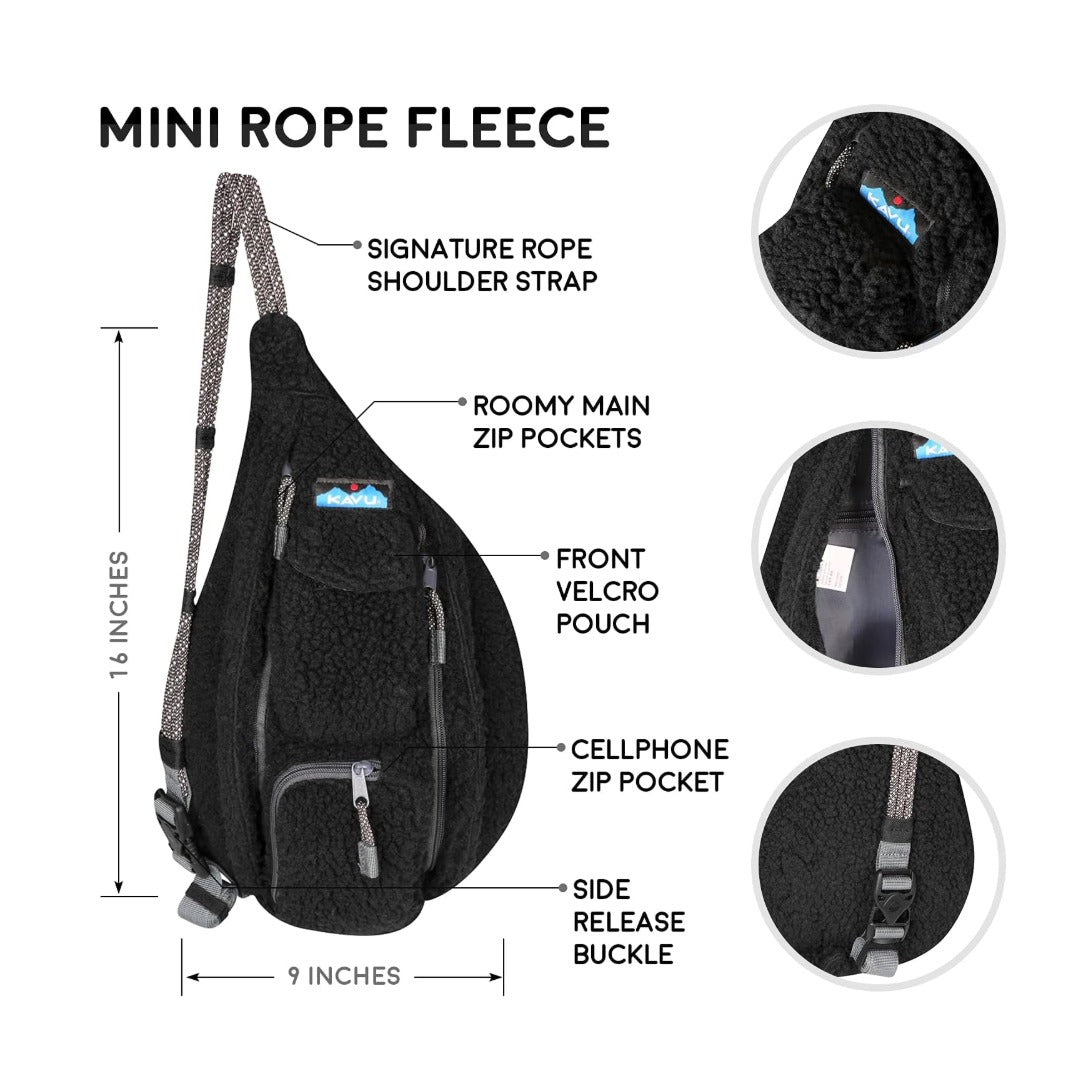 KAVU Mini Rope Fleece Bag Sling  - Jet Black