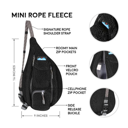 KAVU Mini Rope Fleece Bag Sling  - Jet Black