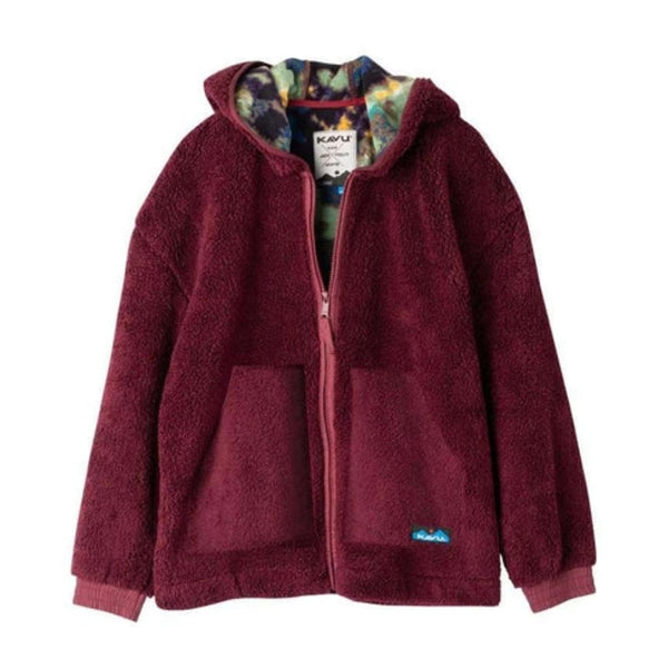 Women’s hooded fleece jacket featuring a soft plush construction, full-zip front, hand pockets, and a relaxed silhouette for cozy cold-weather comfort