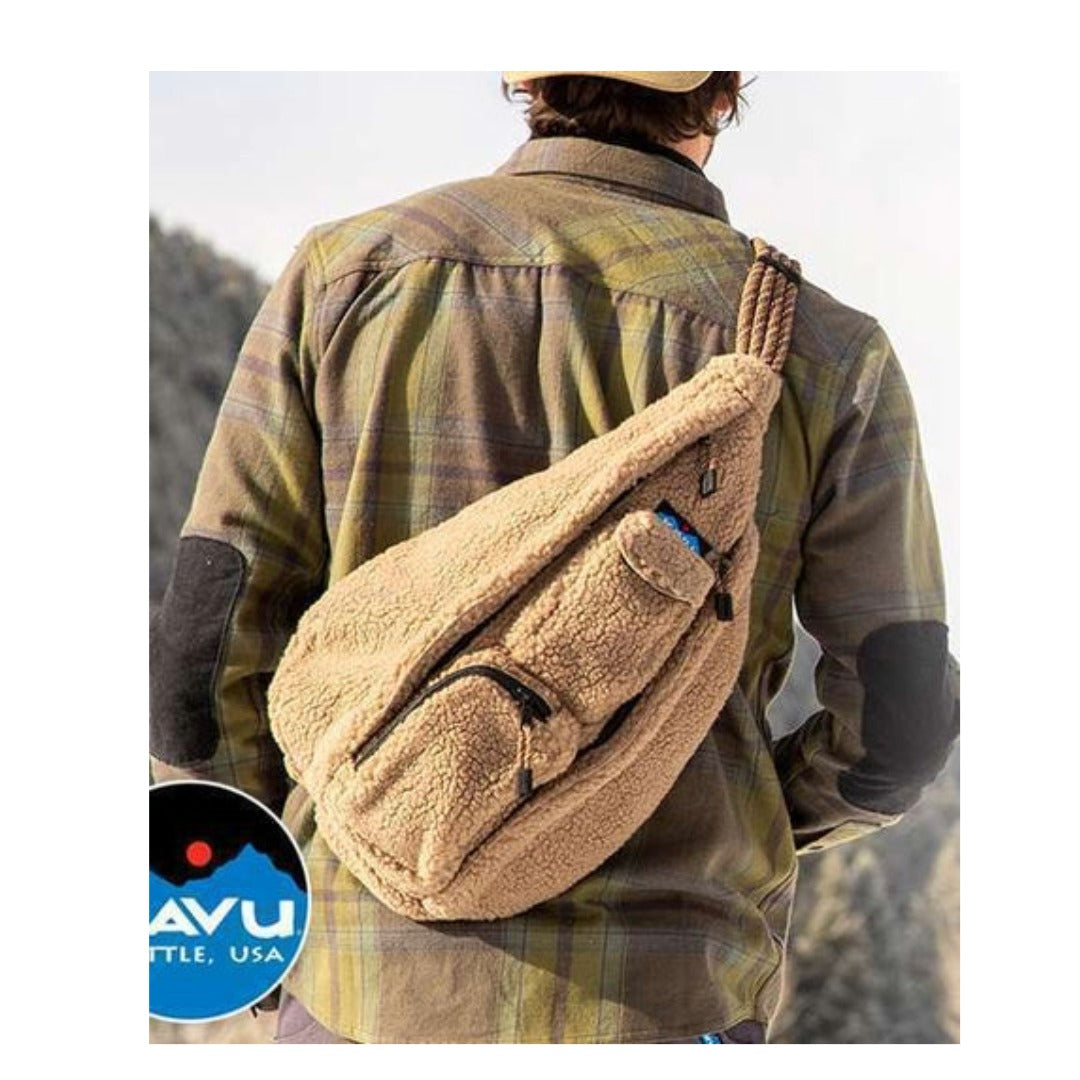 Kavu Rope Fleece Sling Bag - Khaki