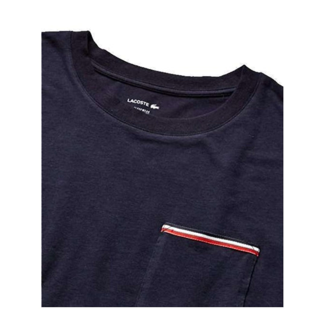 Lacoste Men's Long Sleeve Cotton Crewneck T-Shirt - Night Sky Blue