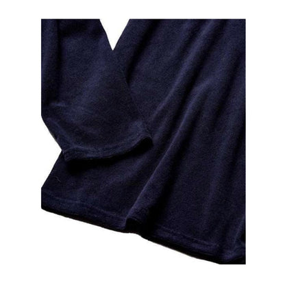 Lacoste Men's Long Sleeve Crewneck Shower Terry Pullover Lounge Sweatshirt - Night Sky Blue