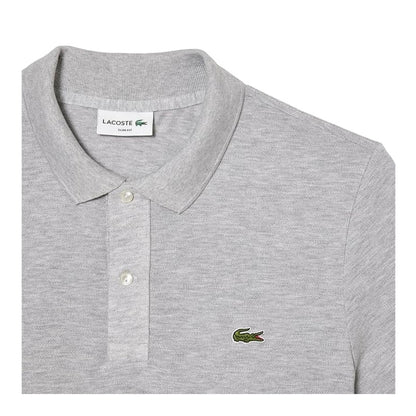 Lacoste Men's Classic Pique Slim Fit Short Sleeve Polo Shirt - Silver/Grey Chine