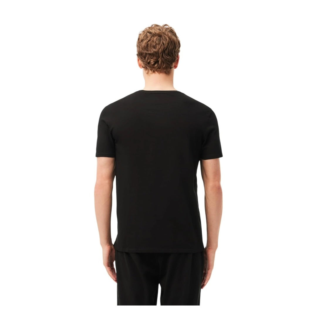 Lacoste Men's 100% Cotton Regular Fit Crew Neck Undershirt 3-pack- Black
