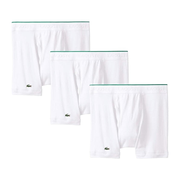 Lacoste men’s cotton trunk underwear featuring a short-leg design, soft breathable fabric, and elastic logo waistband for everyday comfort.