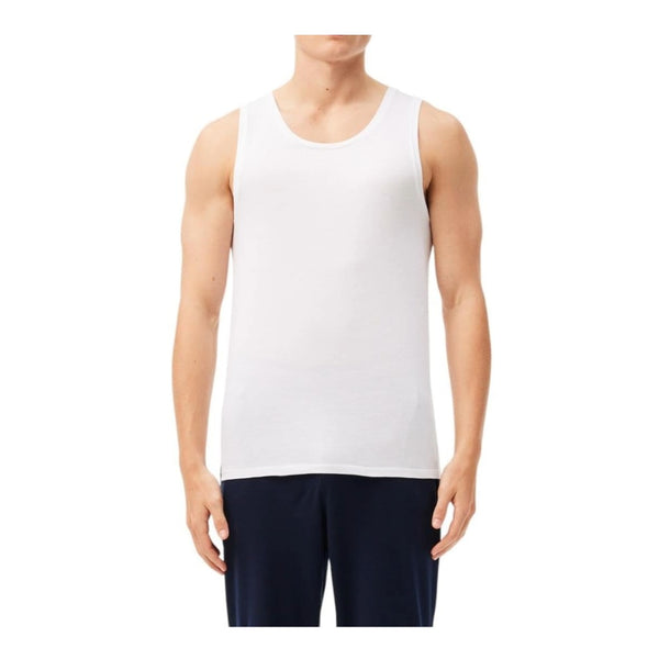 Lacoste Mens 100% Cotton Regular Fit Crew Neck Tank Top 3-Pack