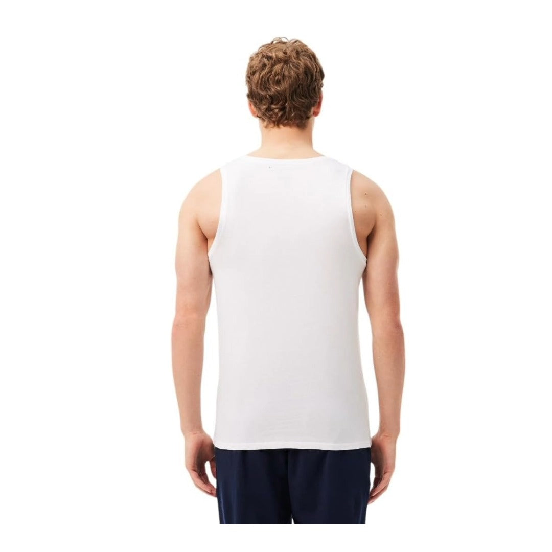Lacoste Mens 100% Cotton Regular Fit Crew Neck Tank Top 3-Pack