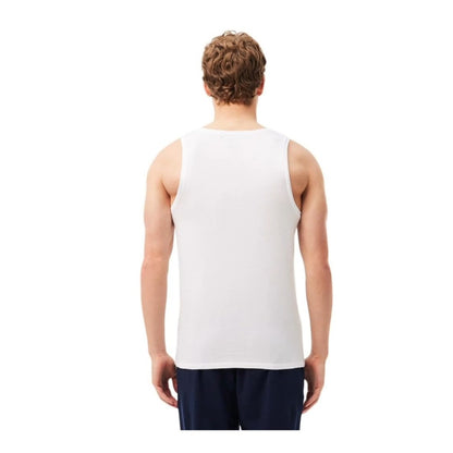 Lacoste Mens 100% Cotton Regular Fit Crew Neck Tank Top 3-Pack