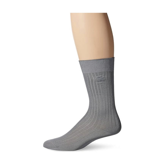 Lacoste women’s crew socks made from mercerized cotton blend, featuring a smooth finish, ribbed cuffs, and subtle logo for everyday or dress wear.