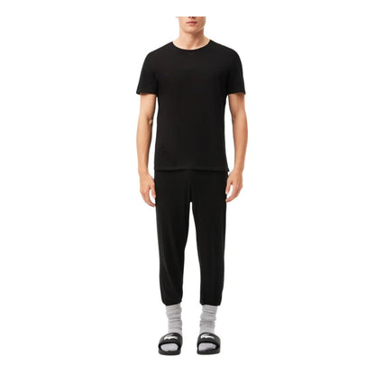 Set of Lacoste men’s white crew neck undershirts made from soft cotton, featuring short sleeves and a regular fit for everyday layering.