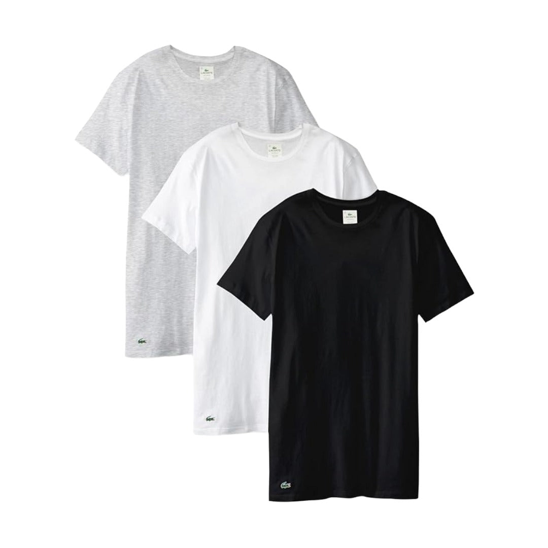Lacoste Men's Cotton Crew-Neck T-Shirt Undershirt 3 Pack