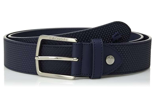 Lacoste Men's Classic Logo Embossed Buckle Belt #RC1663-000-T110 Black