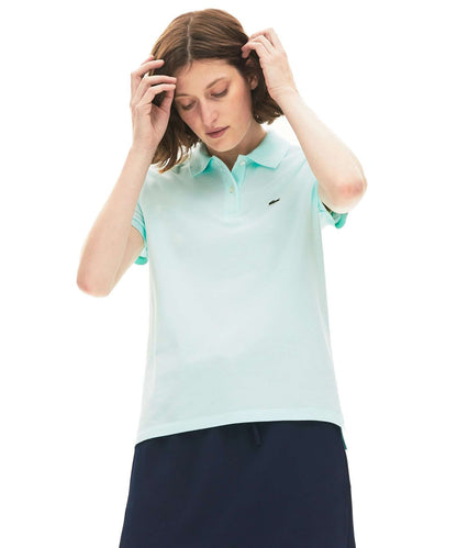 Lacoste Women's Classic Fit Soft Cotton Petit Piqué Polo (Rill Light Blue)