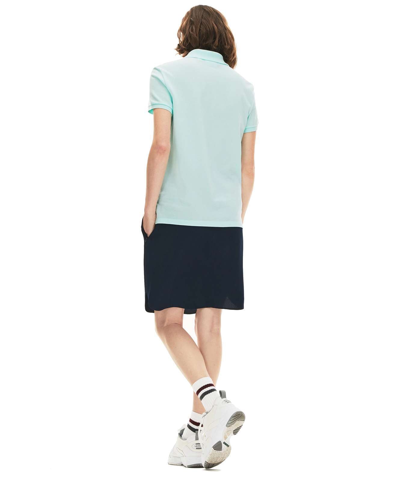 Lacoste Women's Classic Fit Soft Cotton Petit Piqué Polo (Rill Light Blue)