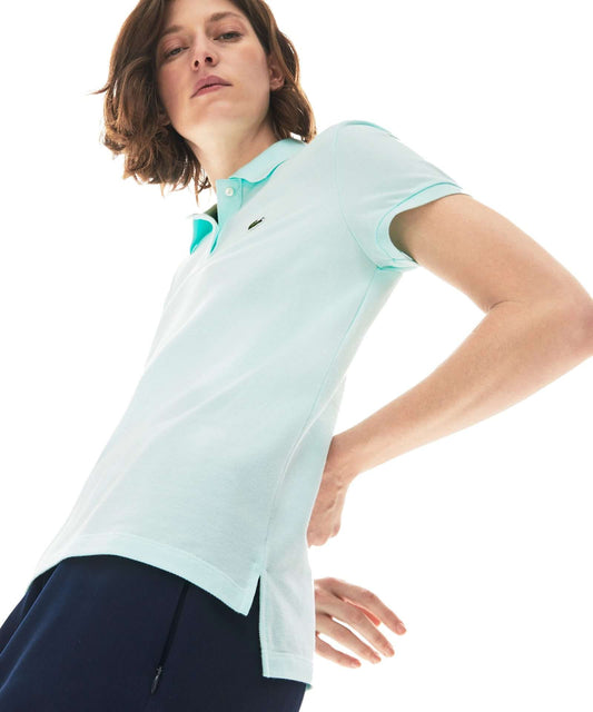 Lacoste Women's Classic Fit Soft Cotton Petit Piqué Polo (Rill Light Blue)