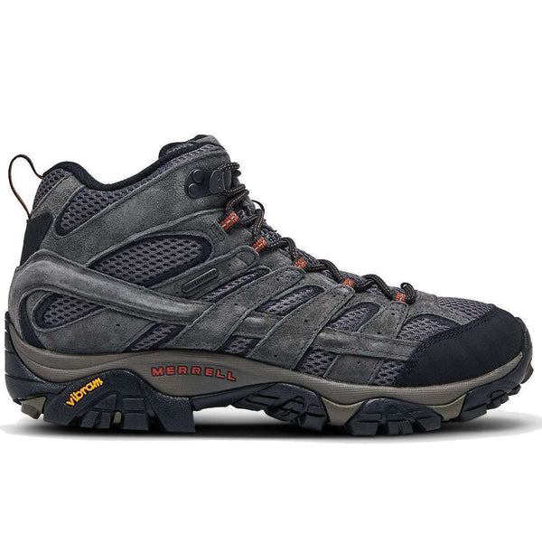 Men's mid-height waterproof hiking boots featuring a suede leather and mesh upper, lace-up closure, protective toe cap, cushioned midsole, and rugged traction outsole