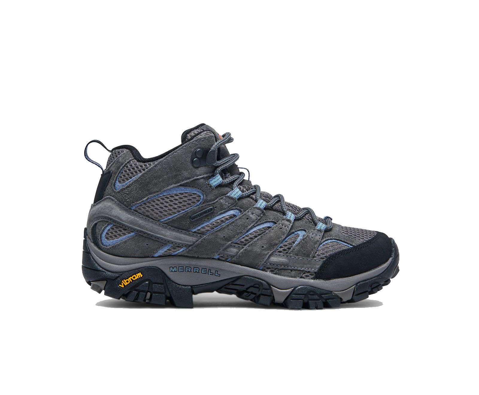 Women’s mid-height waterproof hiking boots featuring a durable leather and mesh upper, lace-up closure, padded collar, supportive footbed, cushioned midsole, protective toe cap, and rugged rubber outsole with multi-directional lugs for hiking and outdoor adventures