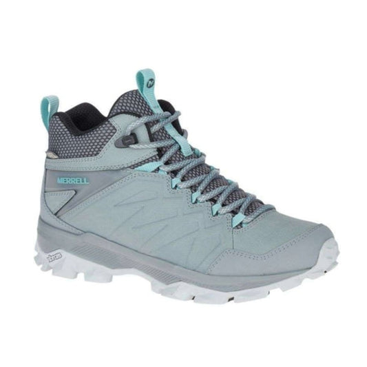 Women’s waterproof winter boots featuring a leather and textile upper, lace-up closure, warm insulation, soft fleece lining, padded collar, cushioned footbed, and rugged ice-gripping rubber outsole for cold and slippery conditions