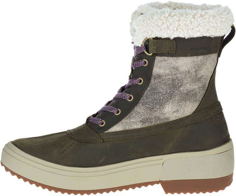 Merrell Women's Haven Mid Lace Polar Waterproof Boots - Olive J001862
