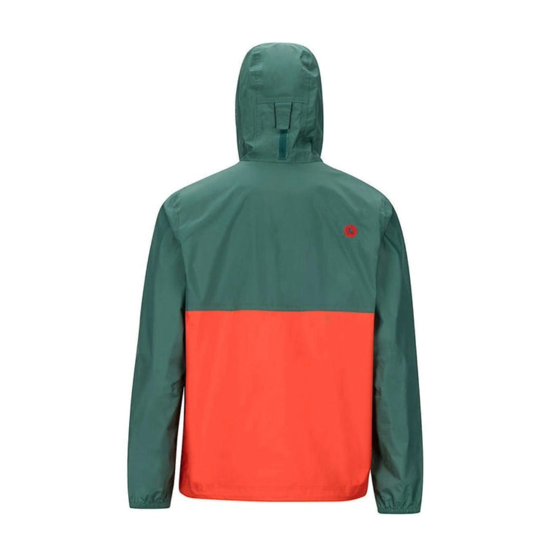 Marmot Men's PreCip Anorak Mallard - Green/Mars Orange