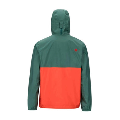 Marmot Men's PreCip Anorak Mallard - Green/Mars Orange