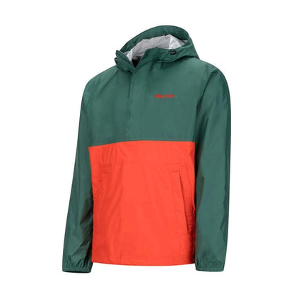 Marmot Men's PreCip Anorak Mallard - Green/Mars Orange