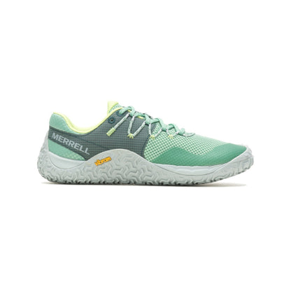 Women's lightweight minimalist trail running shoes with a breathable upper, flexible low-profile construction, lace-up closure, and durable traction outsole