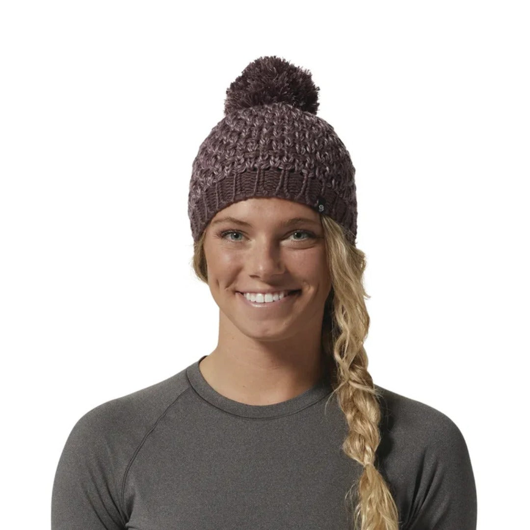 Mountain Hardwear Women’s Snow Capped™ Beanie in patterned knit with pom-pom top and soft fleece lining.