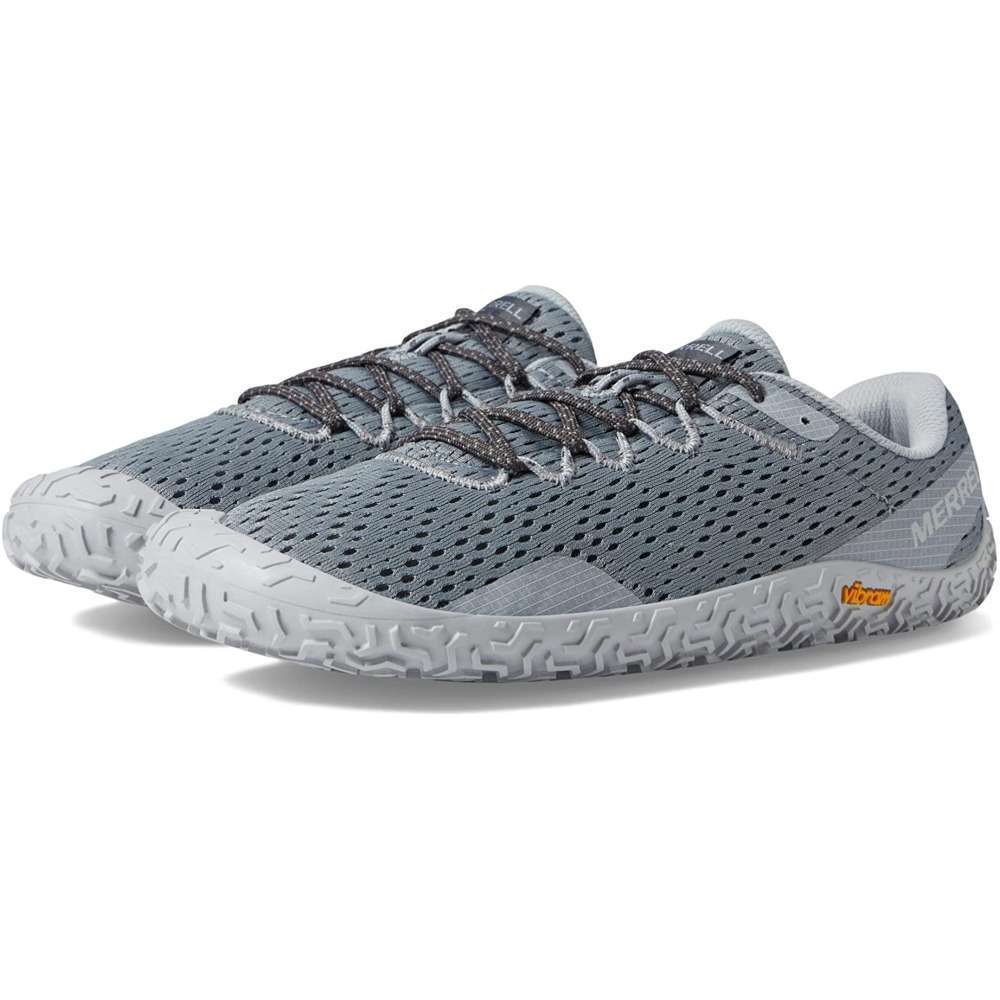 Merrell Vapor Glove 6 minimalist running shoe with a Vibram sole and breathable mesh upper.