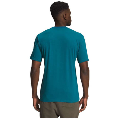 A man wearing The North Face Men's Short-Sleeve Jumbo Half Dome Tee.