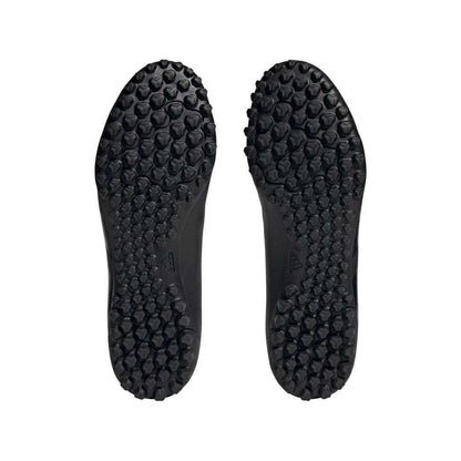 A pair of adidas Predator Accuracy.4 turf soccer cleats in black. The cleats feature a synthetic upper with rubber elements, a rubber outsole with turf-specific traction, and the adidas logo on the side.
