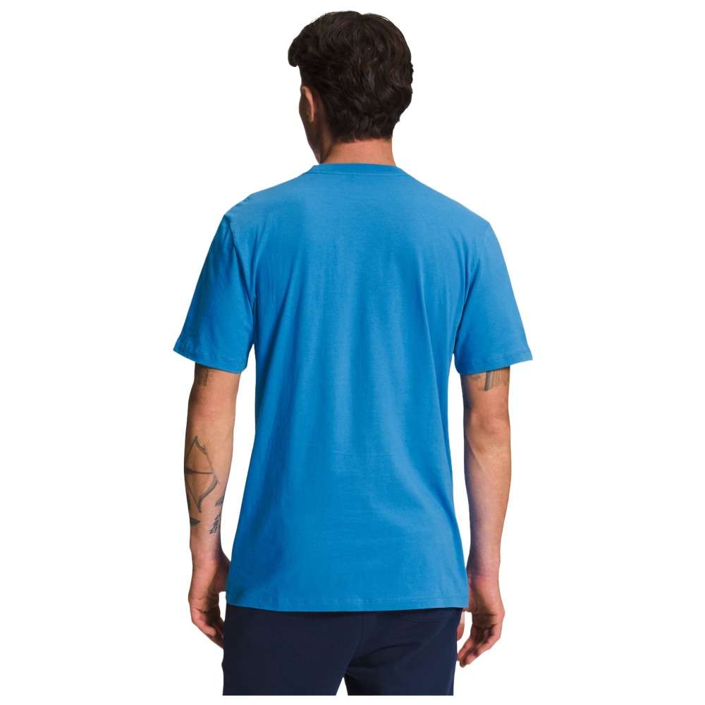 A man wearing The North Face Men's Short-Sleeve Jumbo Half Dome Tee.