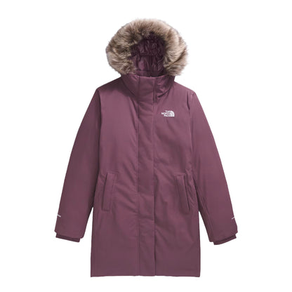 "The North Face Women's ARC Parka, lightweight waterproof jacket with a modern design, providing protection from rain and wind