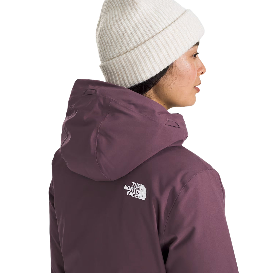 "The North Face Women's ARC Parka, lightweight waterproof jacket with a modern design, providing protection from rain and wind