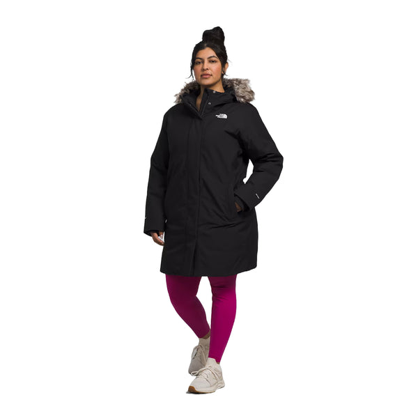 The North Face Women's Plus Size ARC Parka, lightweight waterproof jacket with a sleek design, perfect for rain and wind protection.