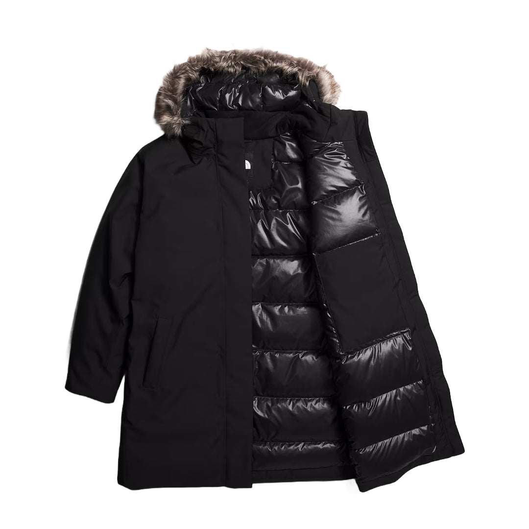 The North Face Women's Plus Size ARC Parka, lightweight waterproof jacket with a sleek design, perfect for rain and wind protection.