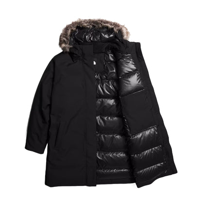 The North Face Women's Plus Size ARC Parka, lightweight waterproof jacket with a sleek design, perfect for rain and wind protection.