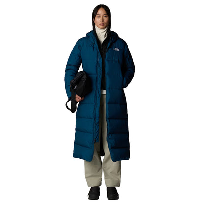 The North Face Women's Triple C Parka, long insulated winter coat with down fill, designed for warmth and style in cold weather.