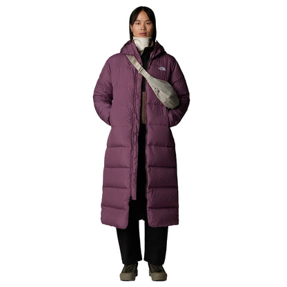 The North Face Women's Triple C Parka, long insulated winter coat with down fill, designed for warmth and style in cold weather.