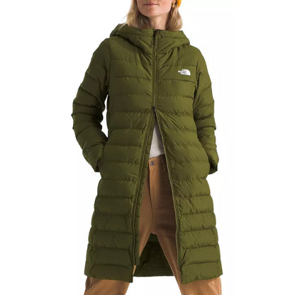 The North Face Women's Aconcagua Parka, insulated with down and synthetic fill, offering lightweight warmth and water-repellent protection