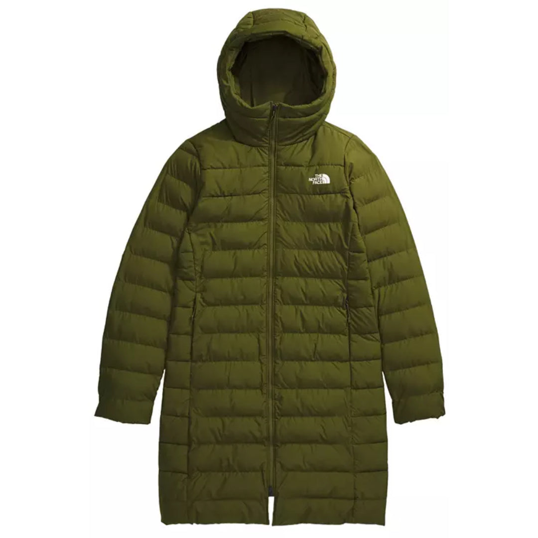 The North Face Women's Aconcagua Parka, insulated with down and synthetic fill, offering lightweight warmth and water-repellent protection