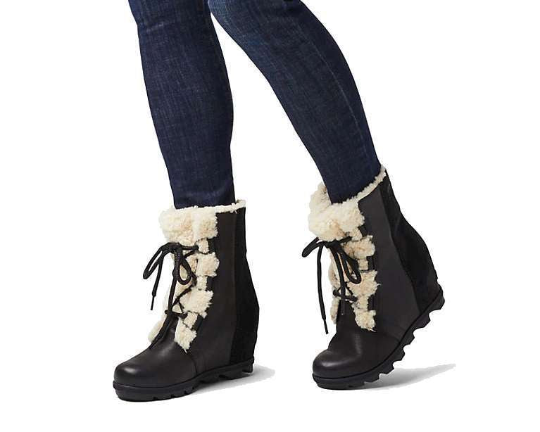 Joan of Arctic Wedge II Shearling Boot #NL3369-010 Blk