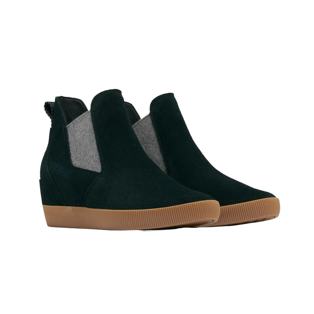 Sorel Women's Out N About Slip-On Wedge Boot in black with a stylish design and comfortable fit.