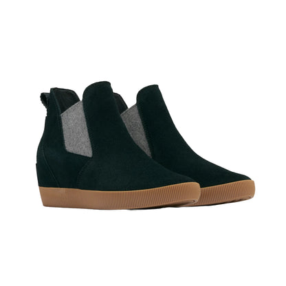 Sorel Women's Out N About Slip-On Wedge Boot in black with a stylish design and comfortable fit.