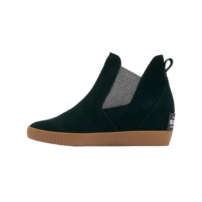 Sorel Women's Out N About Slip-On Wedge Boot in black with a stylish design and comfortable fit.